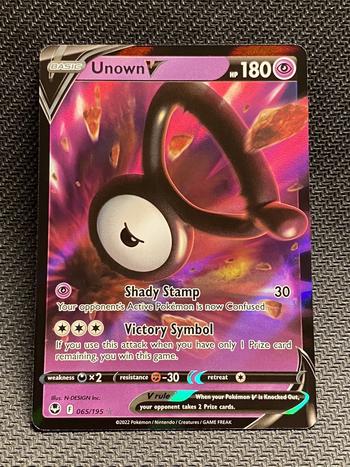 Unown V 065/195 Near Mint Pokemon Silver Tempest Ultra Rare