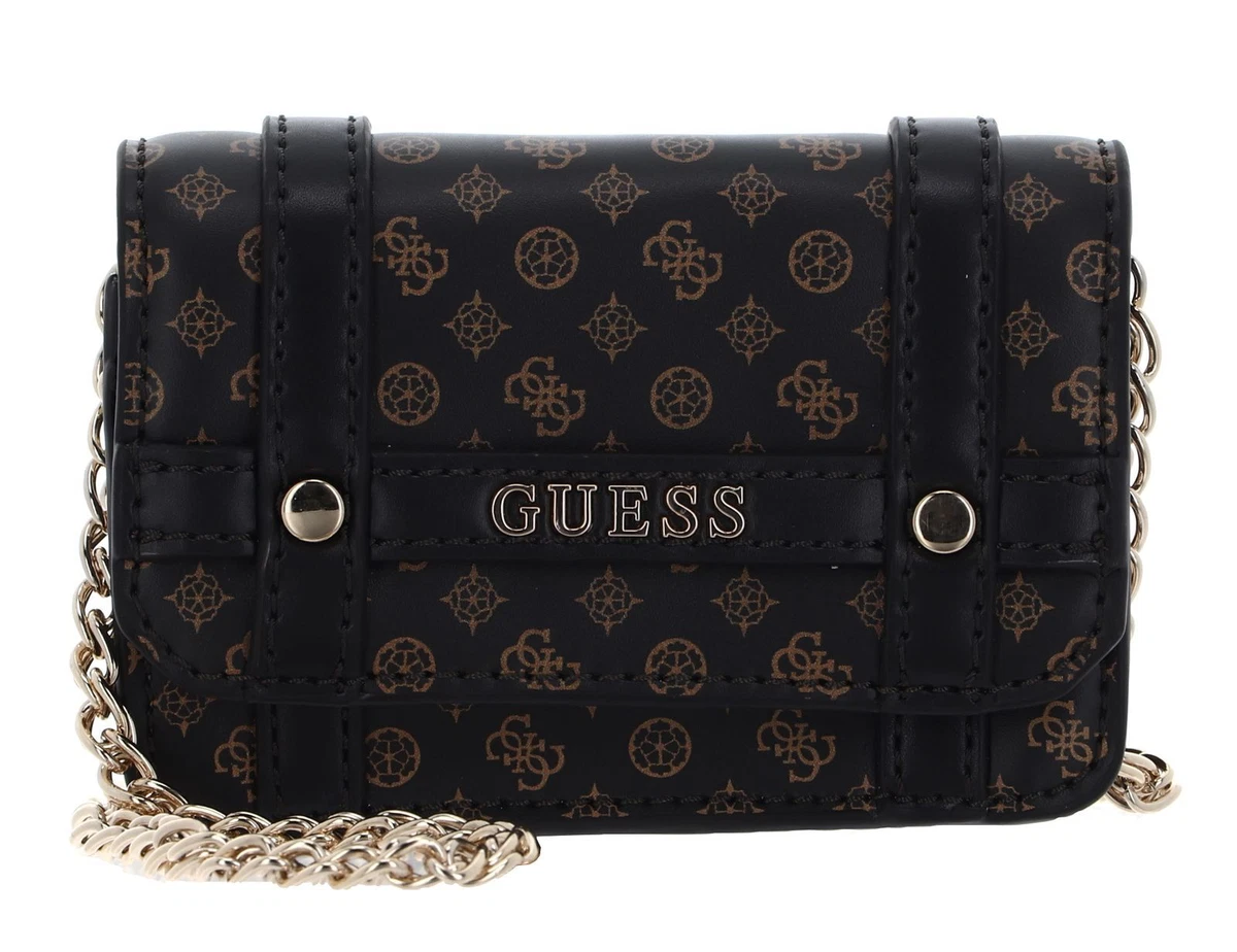 GUESS Emilee Micro Mini Bag Umhängetasche Mocha Logo dunkelbraun 