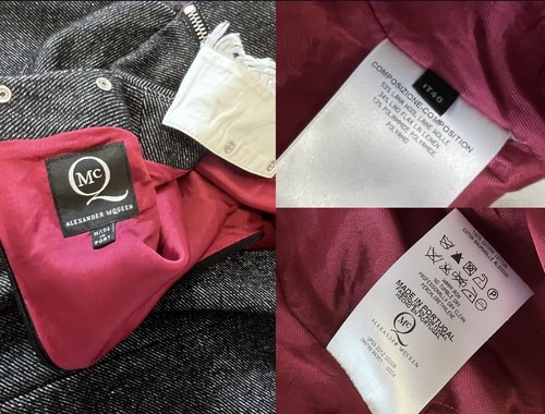 Abito vintage MCQ MCQUEEN catena gotico peekaboo collo lana mercoledì XS 38 grigio - Foto 15 di 24