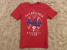 Boy s Philadelphia Phillies Majestic MLB Red T-shirt Youth Large 14/16