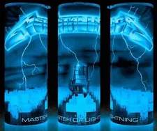 Glow in the Dark Metallica Master of Lightning Heavy Metal Music Cup Mug Tumbler