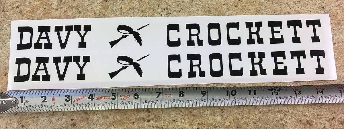 Davy Crockett Radio Flyer Coaster Wagon Pull Toy Replacement Sticker Pair WA-008
