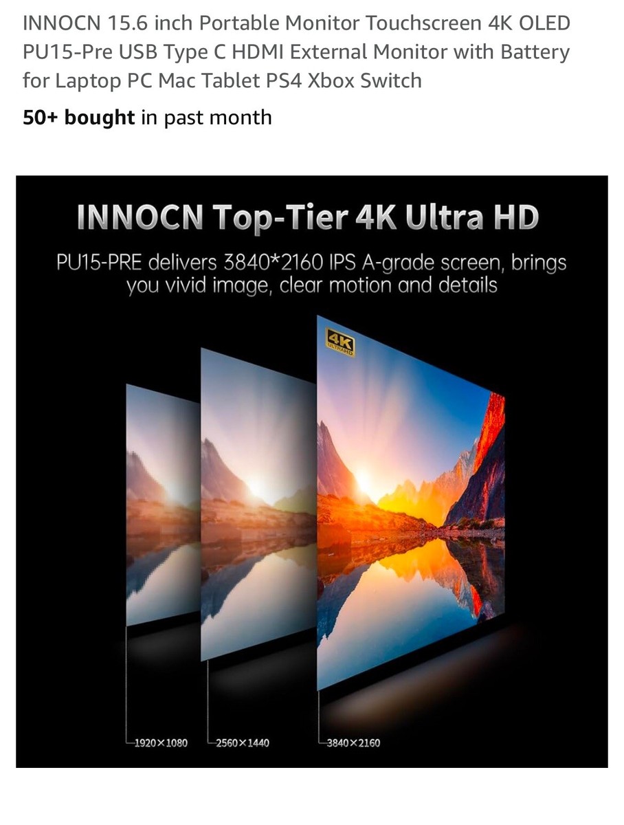 INNOCN 15.6” Portable Monitor Touchscreen 4K OLED PU15-PRE