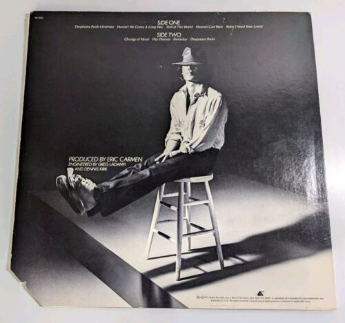 1978 Eric Carmen – Change Of Heart Vinyl LP Record Arista AB 4184 Rock Pop - Picture 3 of 15