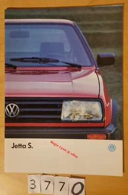 VW JETTA S 55 S & DIESEL/ 75 S/ 90 S & TURBODIESEL Prospectus Fr 12 pages 10/87 - Photo 1/4