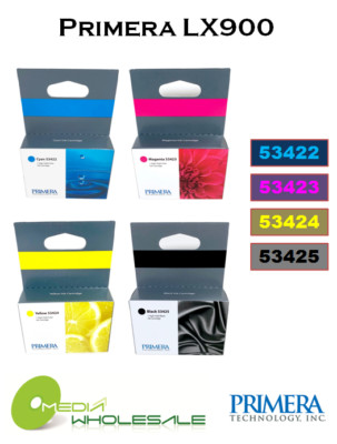Primera LX900 Blue 53422 Magenta 53423 Yellow 53424 Black 53425 Ink Cartride LOT