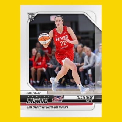 Panini Instant WNBA 2024 2024 Panini Instant Caitlin Clark Rookie Card – Indiana Fever & Iowa Hawkeyes WNBA/NCAA 2024 Wnba Basketball Cards - Foto 6