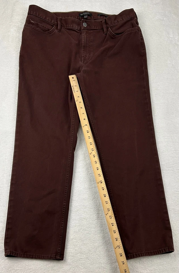 Pantalones de mezclilla Banana Republic Traveler calce ajustado para hombre 36x29 quemado ámbar 5 bolsillos preppy Foto 4 de 4