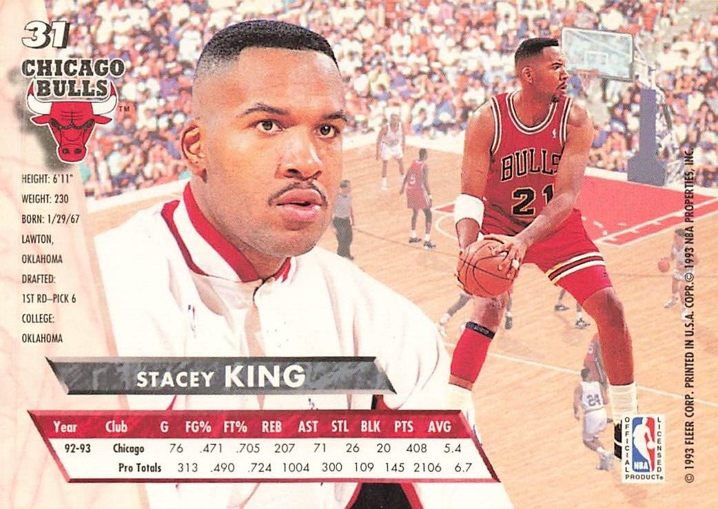 1993 Ultra #31 STACEY KING Chicago Bulls | eBay