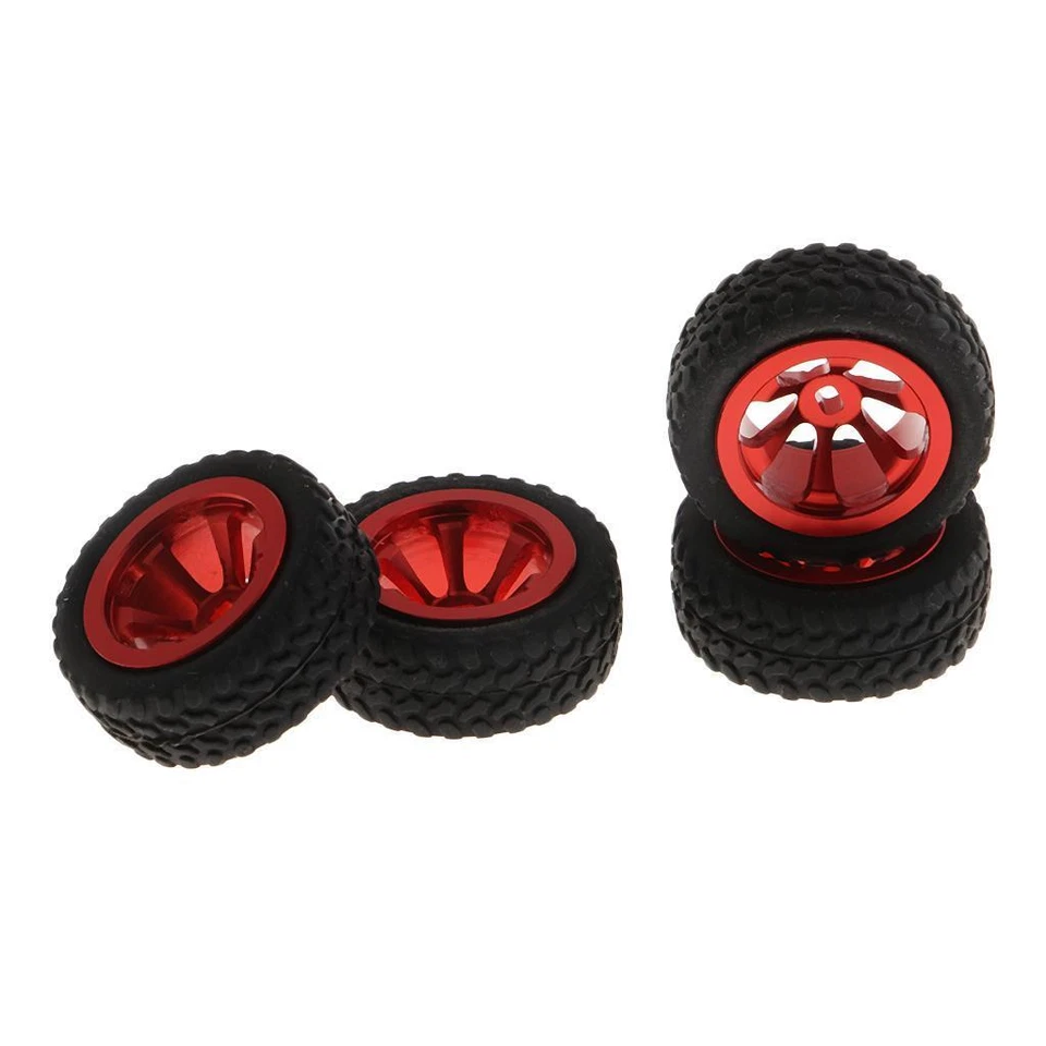 4x schwarze Reifen - Für WLtoys K969/K979/K989/K999 (1:28, Gummi) Gummin Felgen - Bild 3 von 4