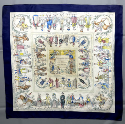 Seltener Hermès Schal '' Costumes Civils Actuels '' / Rare Hermès Scarf