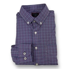 UNTUCKit Slim Fit Long Sleeve Nylon Elastane Button-Down Shirt Small Red Blue