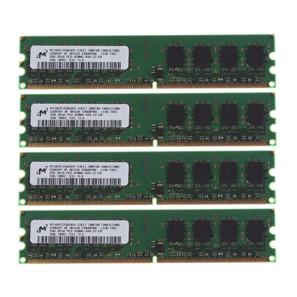 16GB 8x 2GB DDR2 533MHz PC2-4200U 240pin CL4 DIMM RAM Desktop Memory For Micron - Image 3 of 4