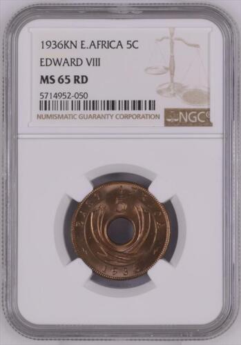 East Africa 1936 5c NGC MS65RD