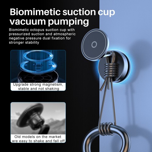 Support Téléphone Voiture Ventouse Magnétique Aspirateur Forte Support Rotation 360° - Photo 7 sur 13