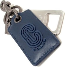 NWT NEW COACH C4244 BOTTLE OPENER JEWEL BLUE KEY RING FOB COACH PATCH