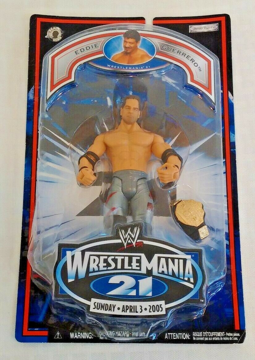 ERROR 2005 WWE Jakks Wrestlemania 21 Chris Benoit Eddie Guerrero Figure MOC WWF