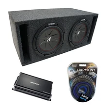 Universal Car Stereo Slotted S Port Dual 15 Kicker CompR CWR15 Sub Box CX1200.1