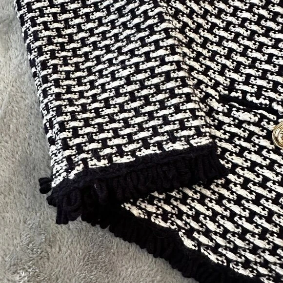 Cárdigan Suéter Tahari Tejido Negro Náutico Dorado Botones Para Mujer XL Dinero Antiguo Foto 4 de 4