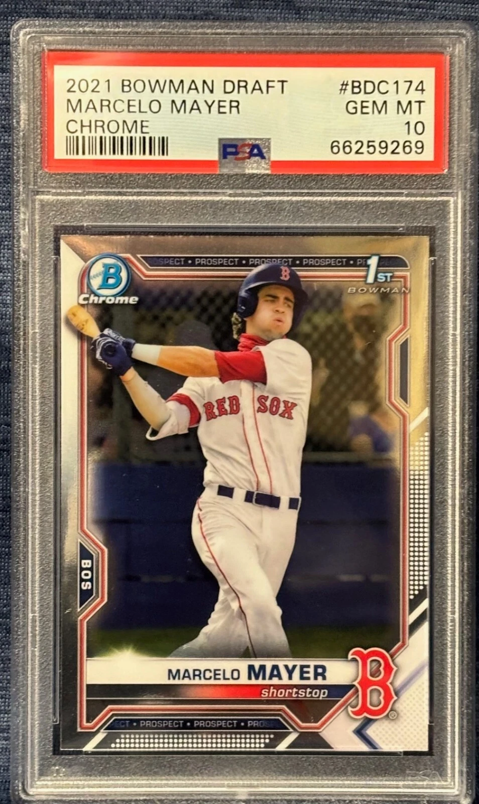 Deal for 2021 BOWMAN DRAFT CHROME #BDC-174- MARCELO MAYER - 1ST BOWMAN - PSA 10 GEM MT