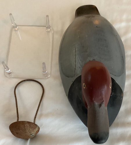 Chesapeake Bay 1940's Antique Working Hunting Decoy with stand and anchor - 第 3/7 張圖片
