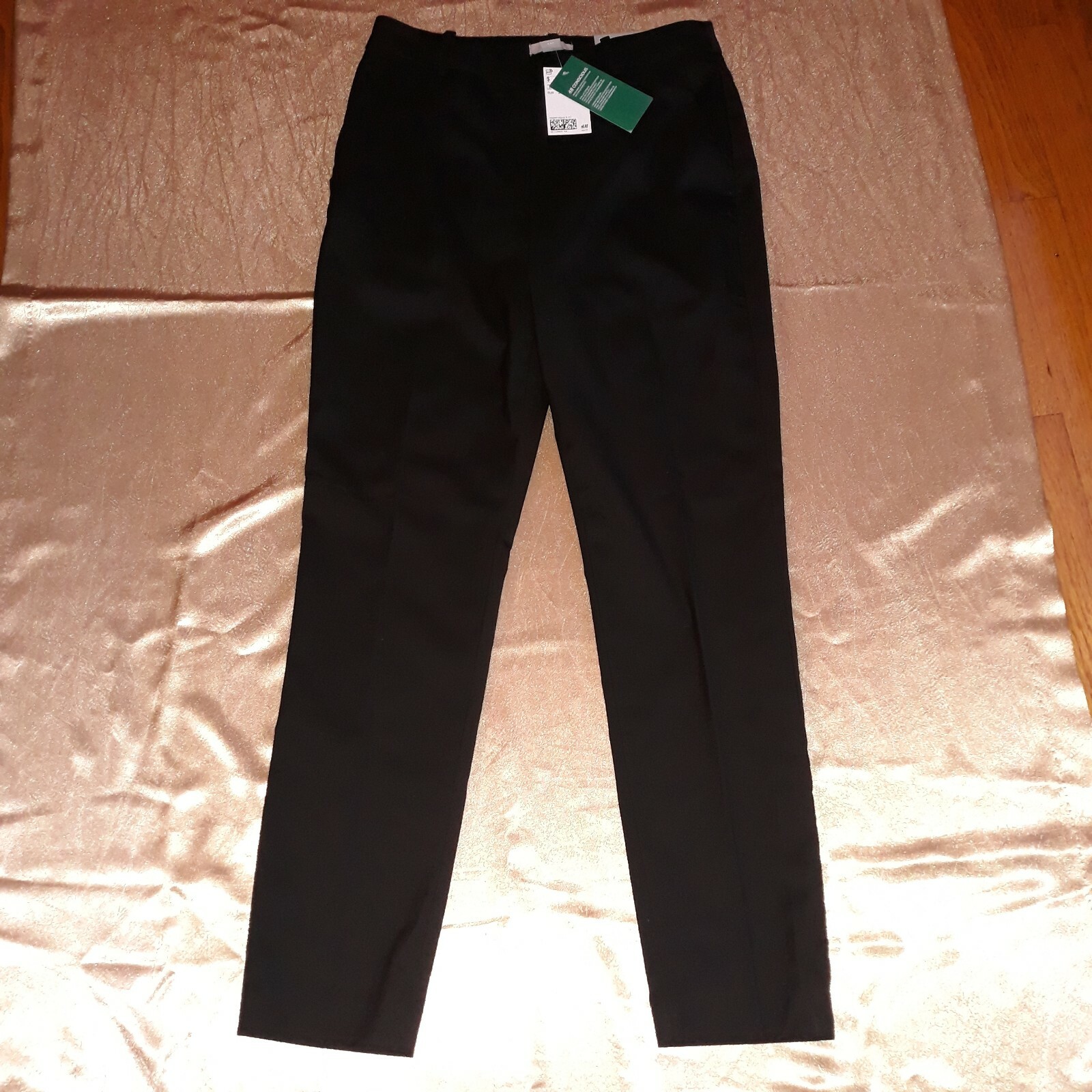 H&M Coupe Etroite NWT Women's Slim Fit Black Front Zip Stretch Pants Size 6.