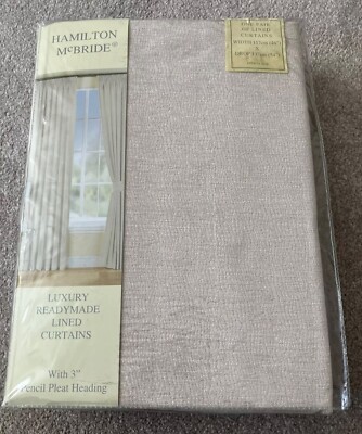 Hamilton McBride Tatton natürliches Design Gefütterte Vorhänge Bleistiftfalte 46  54 