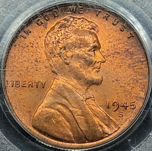 VERY NICE 1945-S Lincoln Wheat Cent 1c PCGS MS-66 RD KVE INVESTMENTS, LLC - Picture 5 of 6