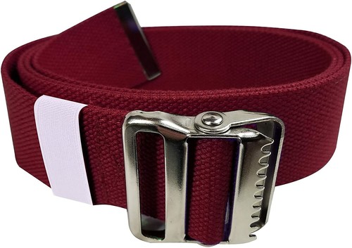 Gait Belt for Patient Transfer & Walking with Metal Buckle LiftAid Burgundy - 第 1/3 張圖片