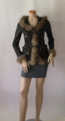 NEW Patriza Pepe Firenze Lamb Leather Longhair Finished Jacket (Size 36)-$1725