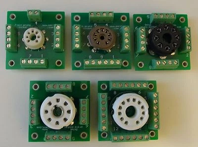 Set of 6 breadboard / prototype tube sockets for DIY experimenting