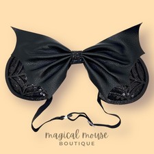 Spooky Sparkle Elastic Minnie Ears  Disney-Inspired Adjustable Halloween Ears