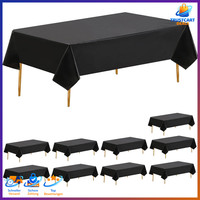 Tischdecke Rechteckig Schwarz 137X274Cm Einweg Papierrolle Wasserdicht 12 StüCk