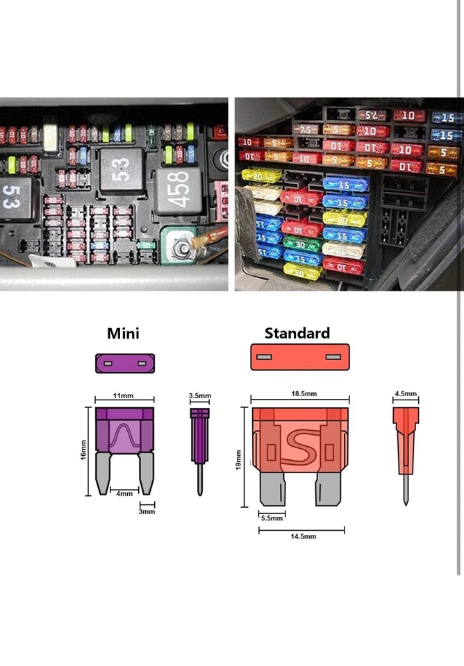 140 Pcs Fuses Automotive Kit - Blade Auto Fuse Assortment Standard and Mini...  - Image 2 of 4