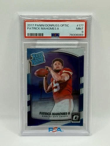 2017 Donruss Optic - Rated Rookie Patrick Mahomes II #177 (RC) PSA 9 Mint! 🐐