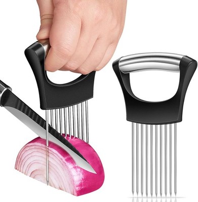 Premium Onion Slicer, Stainless Steel Onion Holder for Slicing, Kiwifruit, Tomat