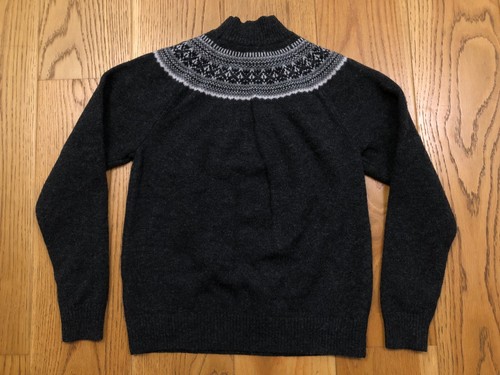 JW ANDERSON WOMEN'S UNIQLO FAIR ISLE WOOL DARK GREY LONG SLEEVED JUMPER MEDIUM - Picture 16 of 20