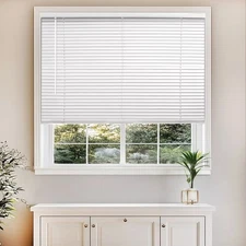 Chicology Light Filtering White Vinyl Mini Blind 48" x 71" w/ Hardware