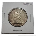 Incredible 1858 O New Orleans Seated Liberty Fine Silver 50C Half Dollar Coin