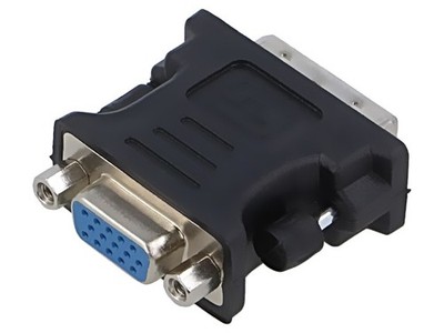 AD-0012-BK Adapter DVI-I (24+5) Stecker,VGA-Buchse schwarz ABS LANBERG