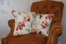 ONE HANDMADE CUSHION COVER IN LAURA ASHLEY GOSFORD CRANBERRY
