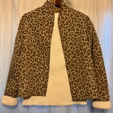 Vintage Painted Pony Women's Cropped Leopard Blazer Jacket Made in USA Small
