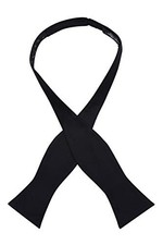 100 Silk Formal Bow Tie, Solid 16MM Silk Self Tie, Wedding  Tuxedo Black