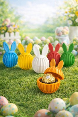 Easter Bunny Egg Candy Holder   Reusable Treat Container (Pack of 6)