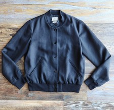 Wilfred ARITZIA Poussin Bomber Varsity Jacket Snap Pocket Black Women's S