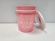Rural King Pink Mini Bucket With Lid 4" Tall HTF Fast Shipping