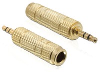 Delock 65360 3.5mm 6.35mm Gold Adapter Stereo Jack 3.5mm Male > 6.35mm Female