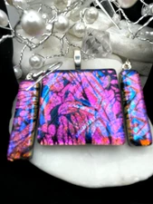Handmade Dichroic Glass Pendant - Pendant & Earring set!