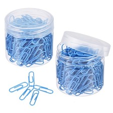 Paper Clips 1.1 Inch Vinyl Coated with Box for Office Home Blue Count 400