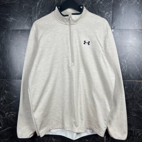 Under Armour Men's Beige Quarter Zip Running Jacket Large